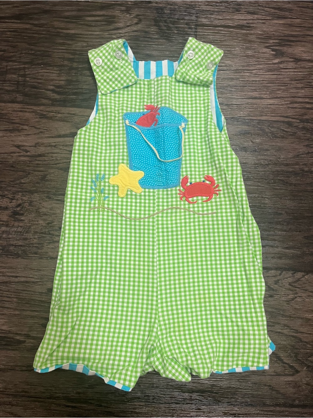 Blue Striped Truck Appliqué One-Piece for Kids